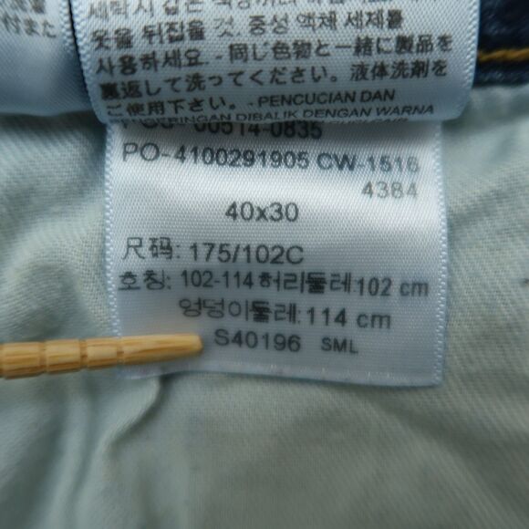 Levi's 514 Jeans Mens Size 40x30 Blue Classic Straight Denim Pants Dark Wash - Picture 5 of 16